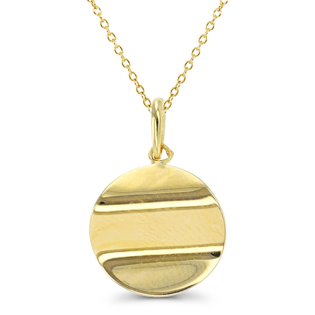 10K Yellow Gold Polished Wavy Circle 18" Necklace