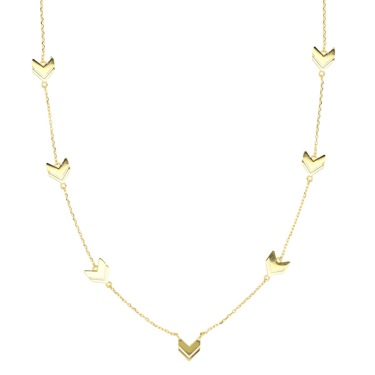 10K Yellow Gold Arrow 18" Necklace