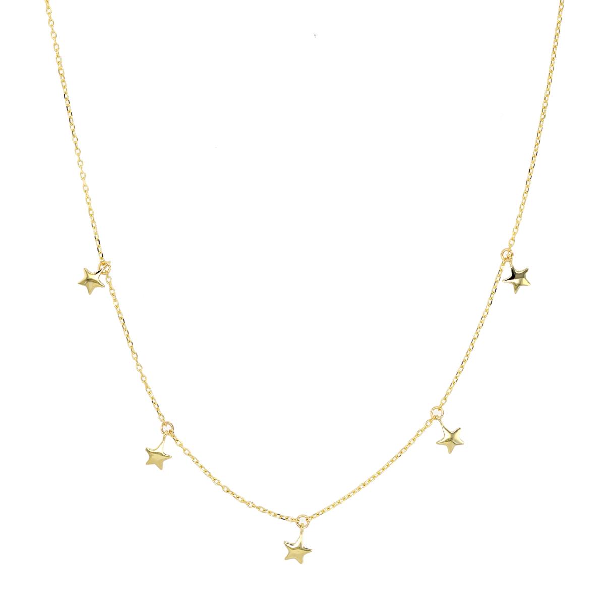 10K Yellow Gold Stars 18" Necklace
