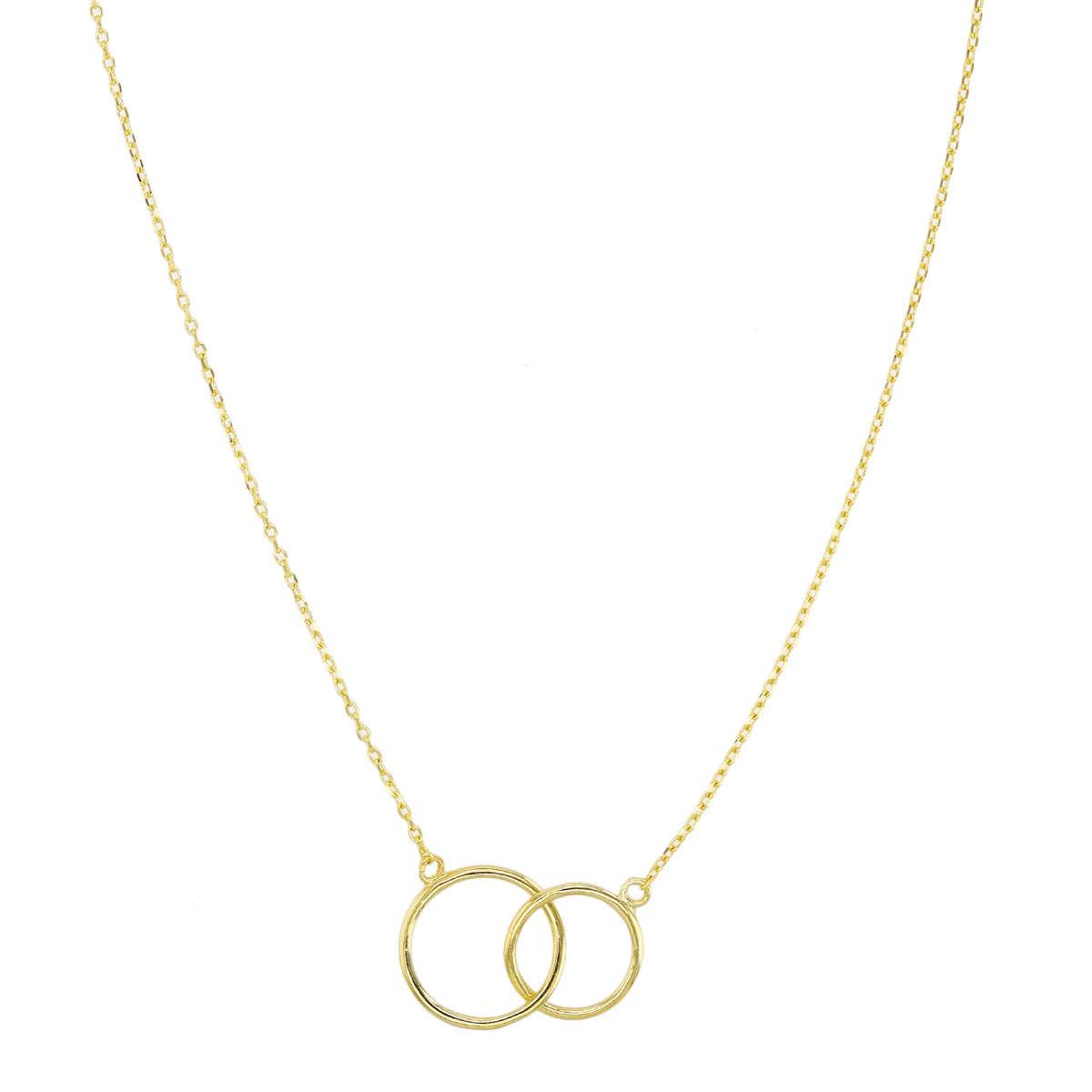 10K Yellow Gold Interlocking Circles 18" Necklace