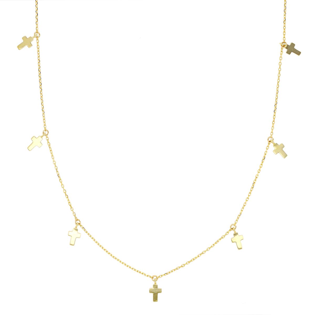 10K Yellow Gold Crosses 18" Necklace