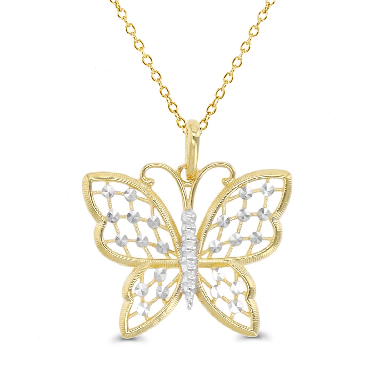 14K Two-Tone Gold DC Butterfly 18" Necklace