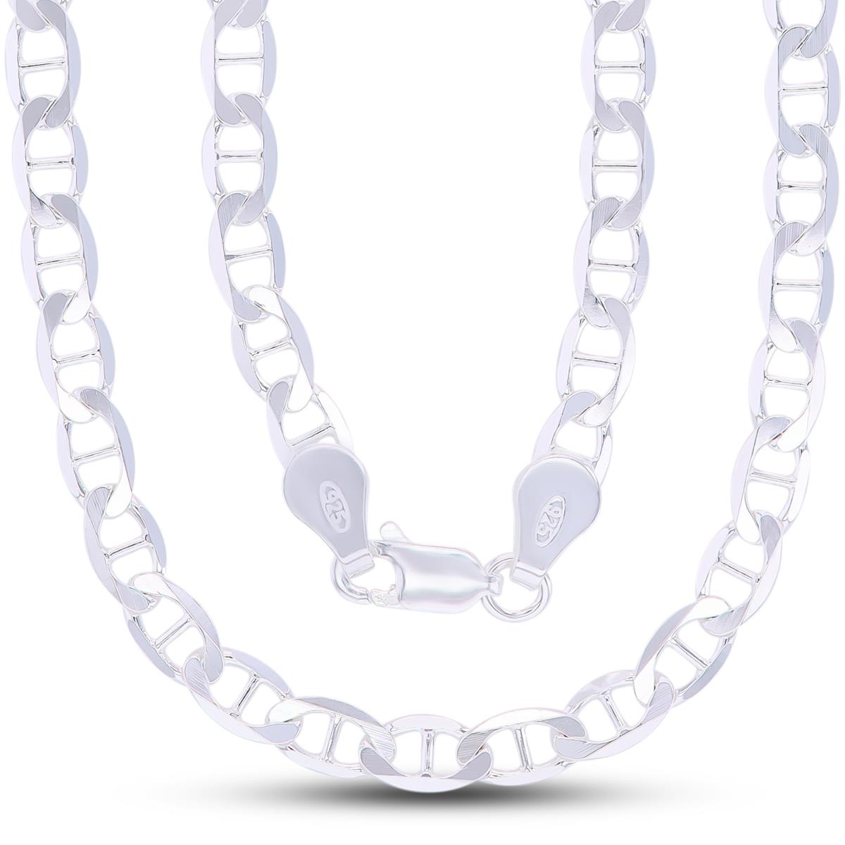 Sterling Silver E-Coat 4.40mm 100 Flat Mariner 18" Chain