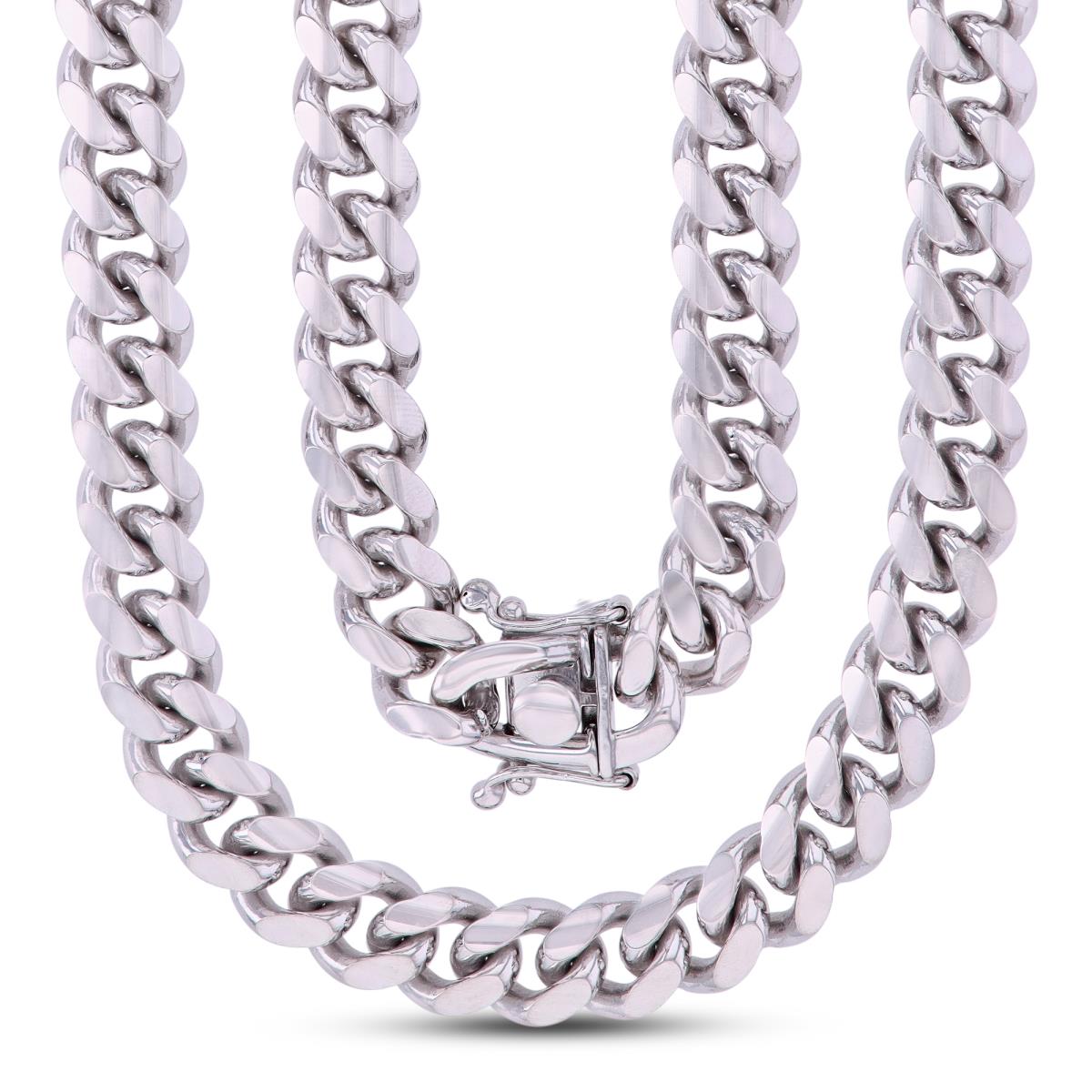 Sterling Silver E-Coat 8mm 250 Gauge 18" Miami Cuban Chain