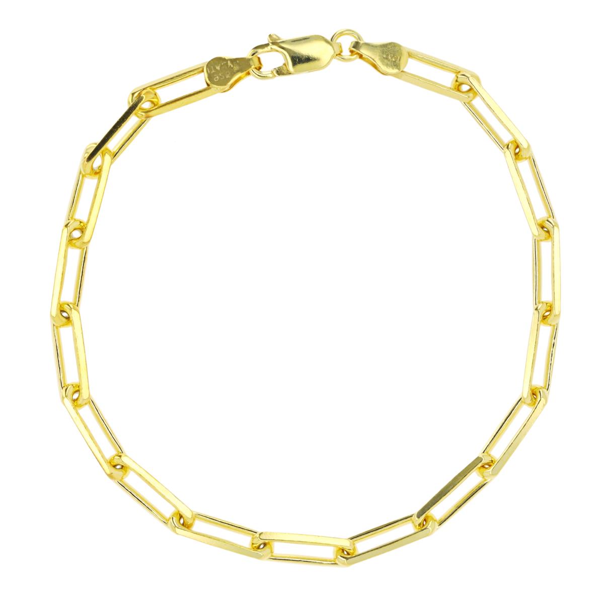 Sterling Silver Yellow 150 Paper Clip 7" Chain Bracelet