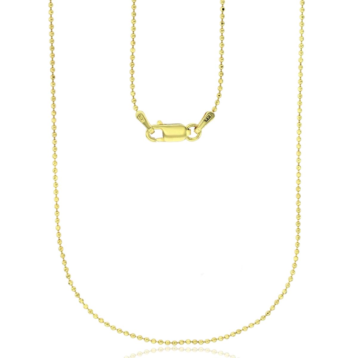 10k Yellow Gold Diamond-cut 1mm Bead 18" Chain 