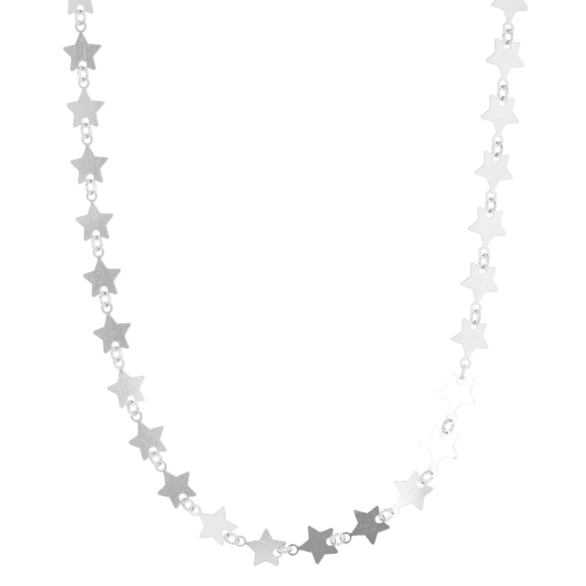 Sterling Silver Silver Plated Stars 18" Necklace