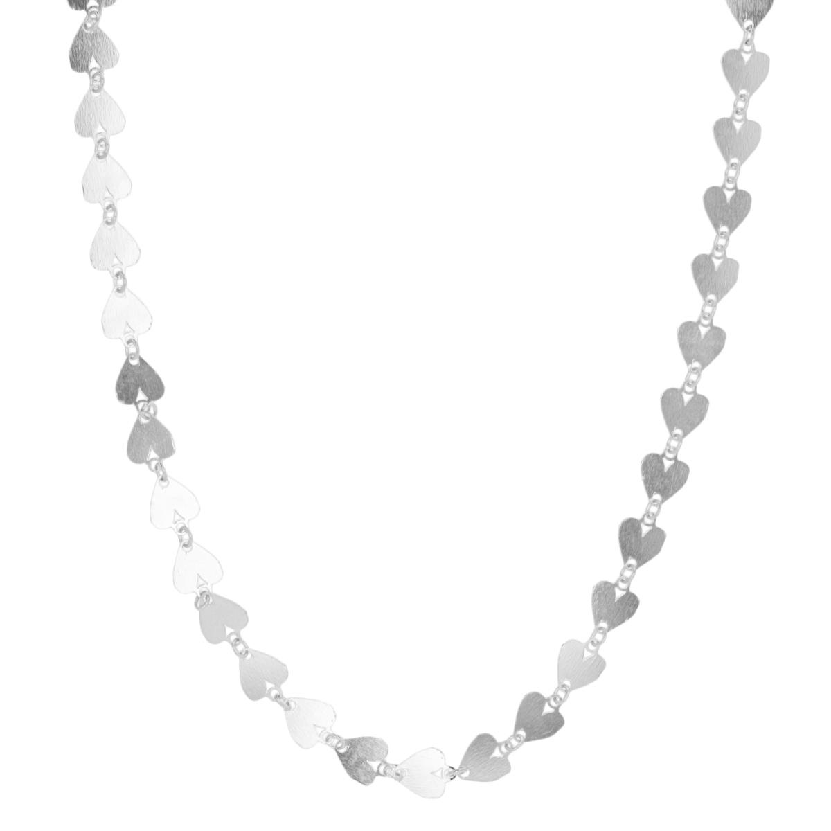 Sterling Silver Silver Plated Hearts 18" Necklace
