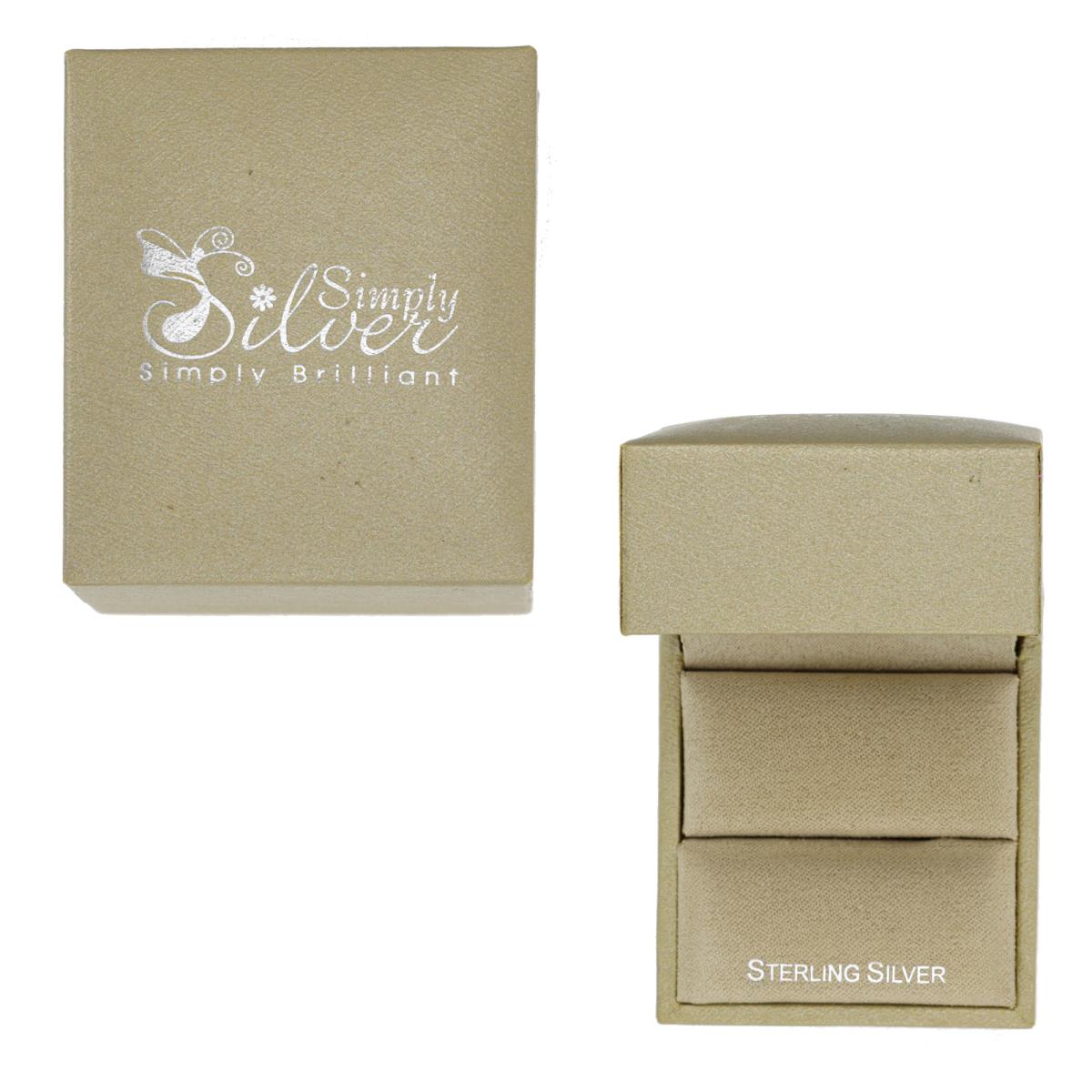 Simply Silver Simply Brilliant Hinged 48x53x36mm Bronze Silver Foil Ring Box