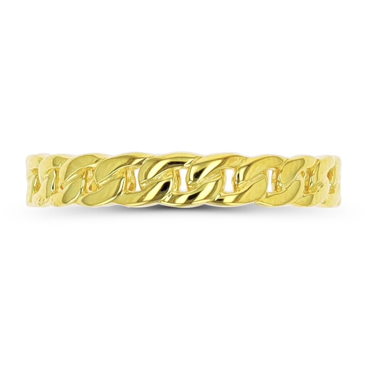 Sterling Silver Yellow Chain Band Ring