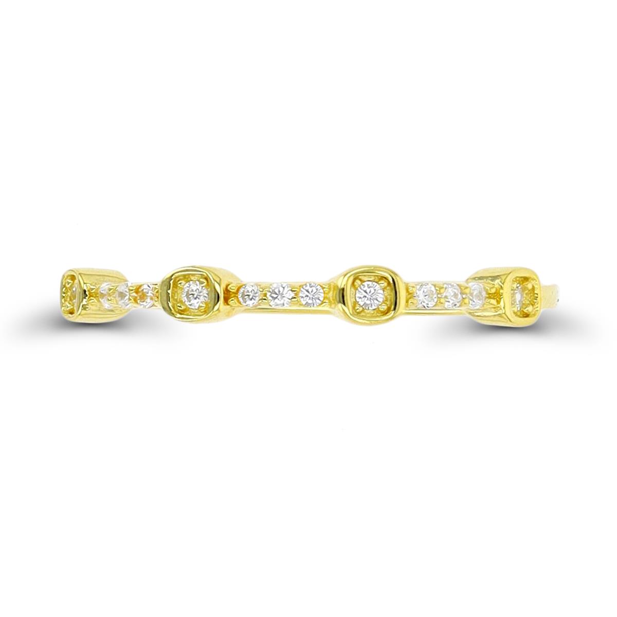 Sterling Silver Yellow 2.5mm White CZ Bubble Ring