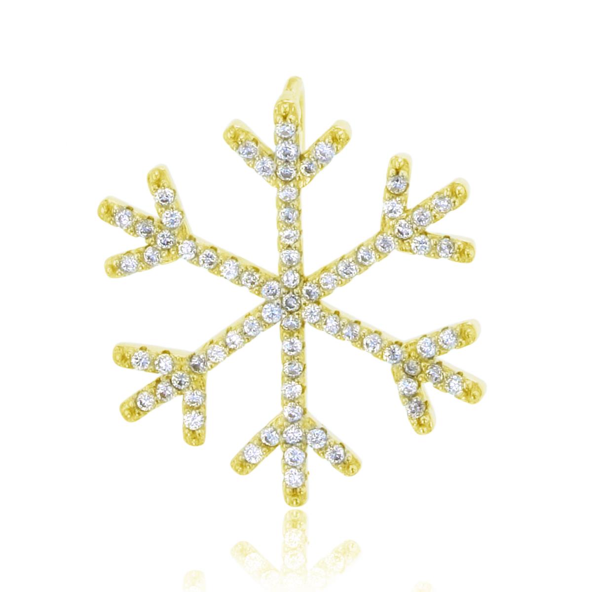 Sterling Silver Yellow 1-Micron Snowflake Pendant