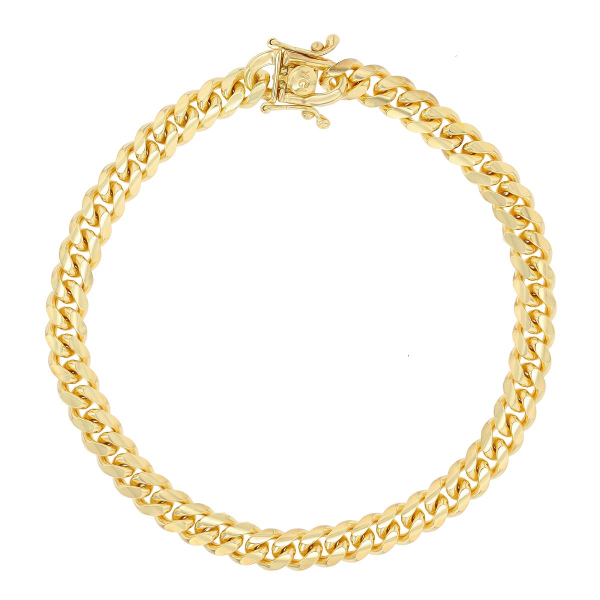 Sterling Silver Yellow 1-Micron 180 Miami Cuban 8.5" Chain Bracelet with Box Lock