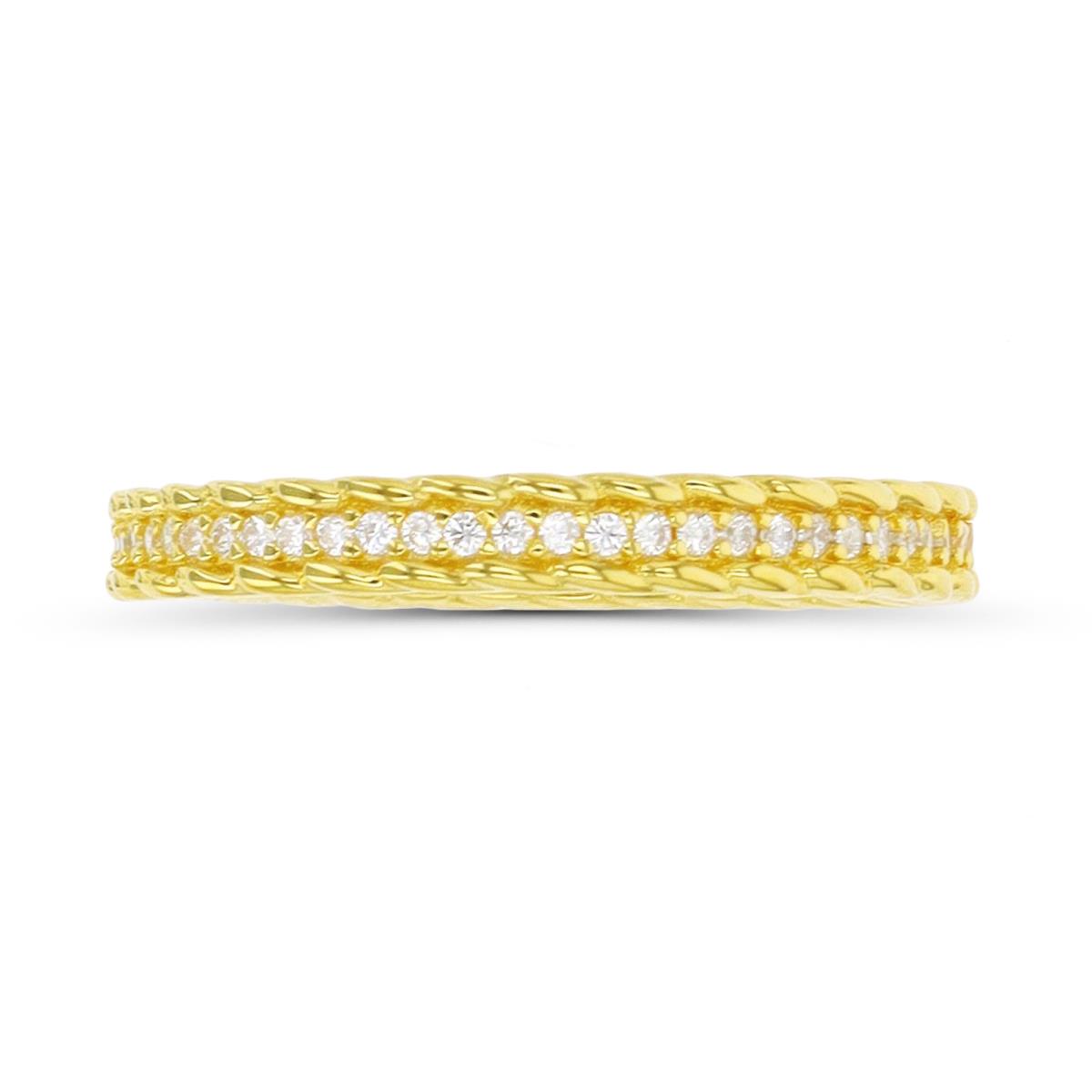 Sterling Silver Yellow White CZ 3mm Eternity Ring