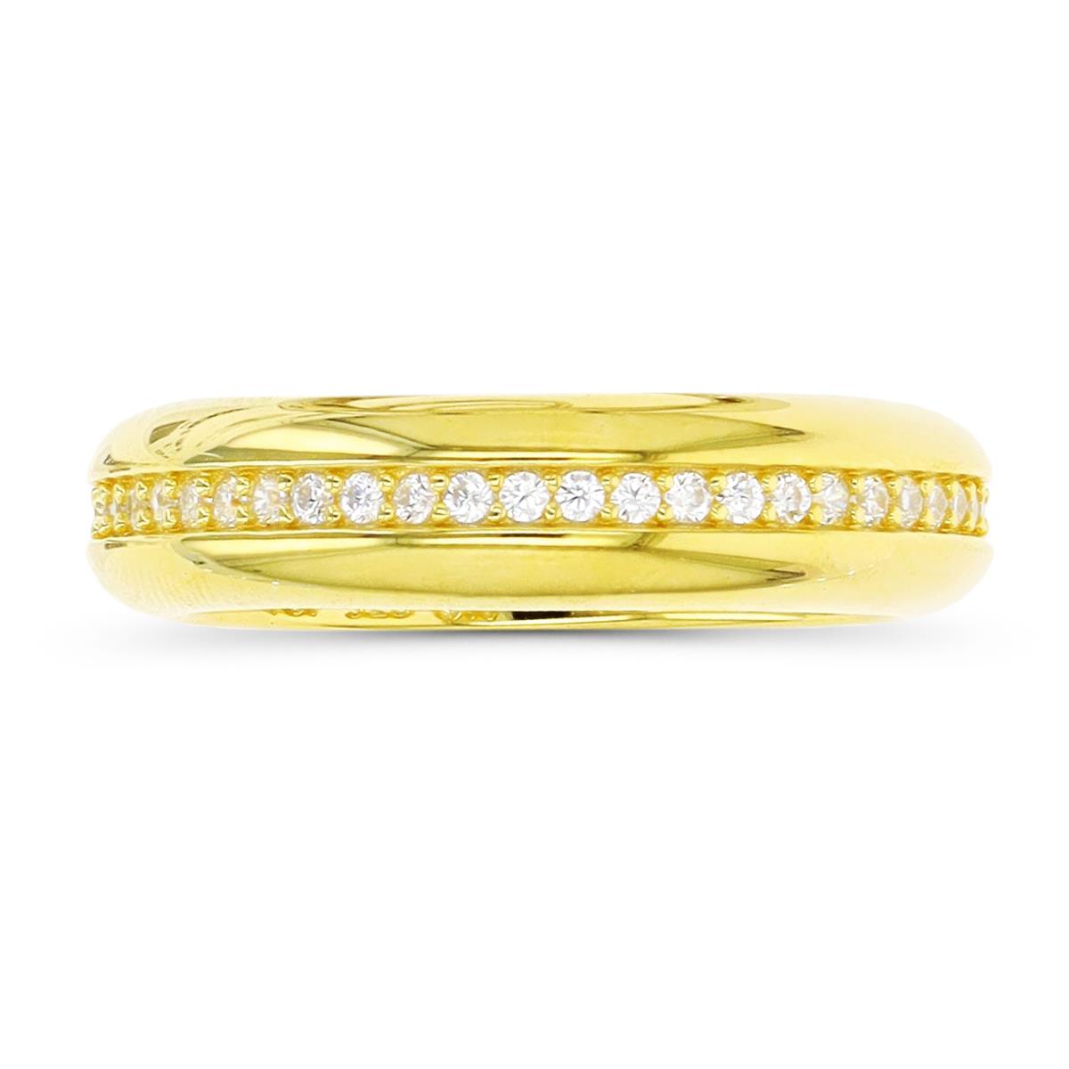 Sterling Silver Yellow White CZ Polished Eternity  Ring