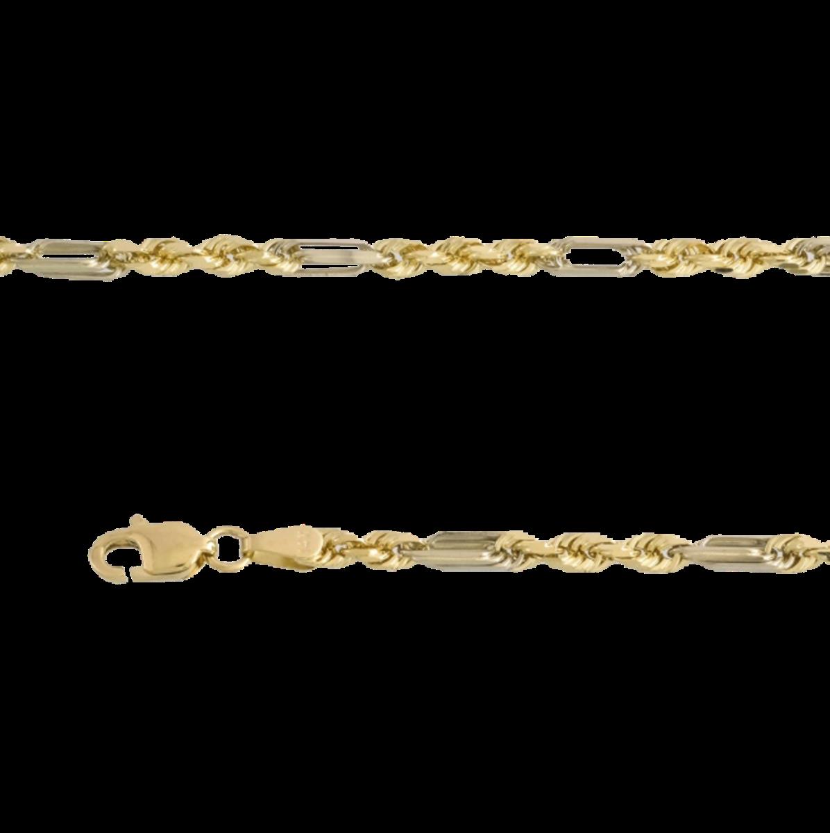 14K Two Tone 3.70mm 075 18" Milano Rope Chain